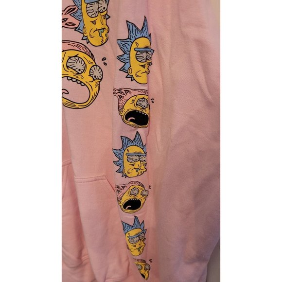 Rick And Morty Adult Swim Pink Hoodie - NEW Small Medium Large Brand New Fall - Picture 3 of 5